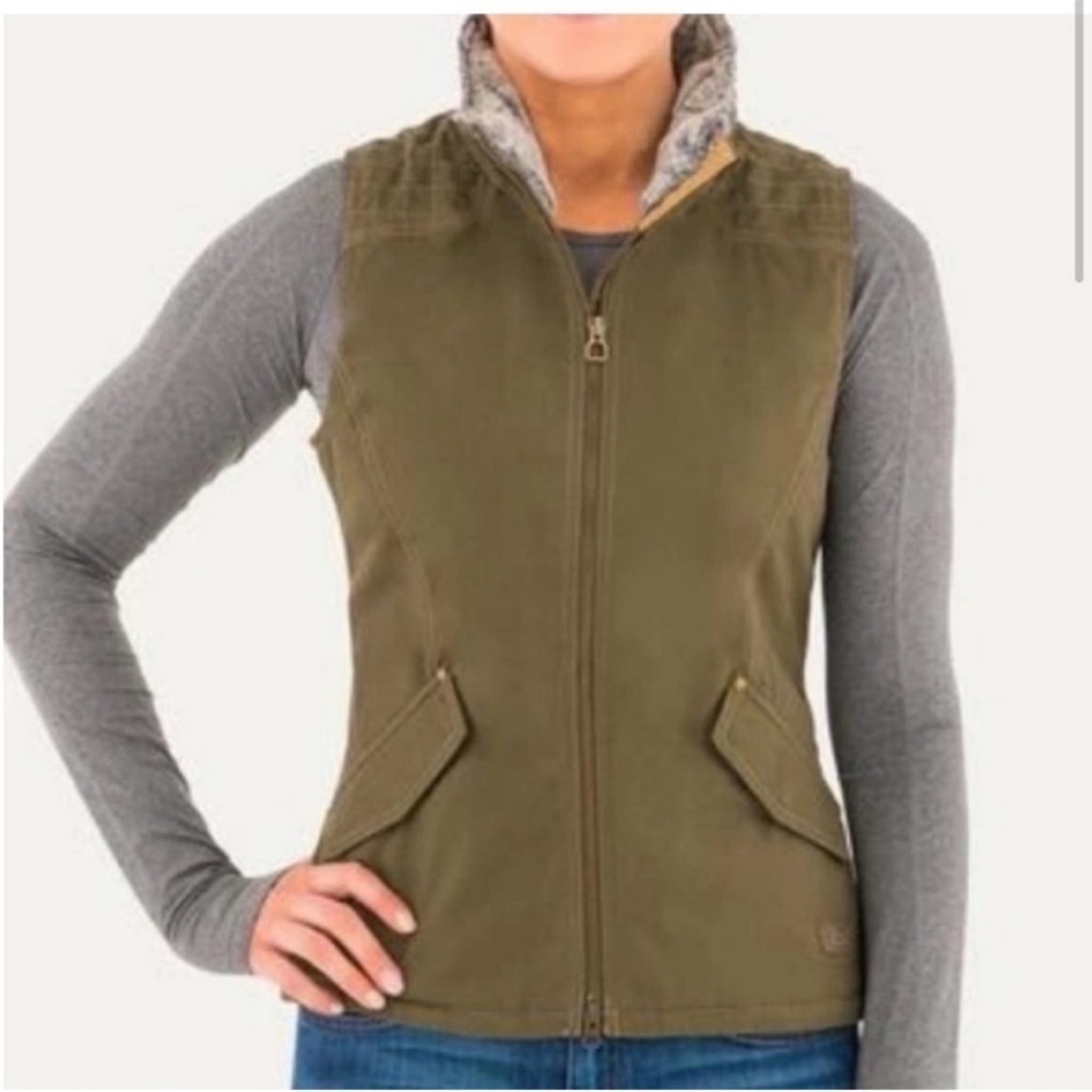 Noble Outfitters Purple Canvas Vest with Faux Fur - Picture 10 of 12